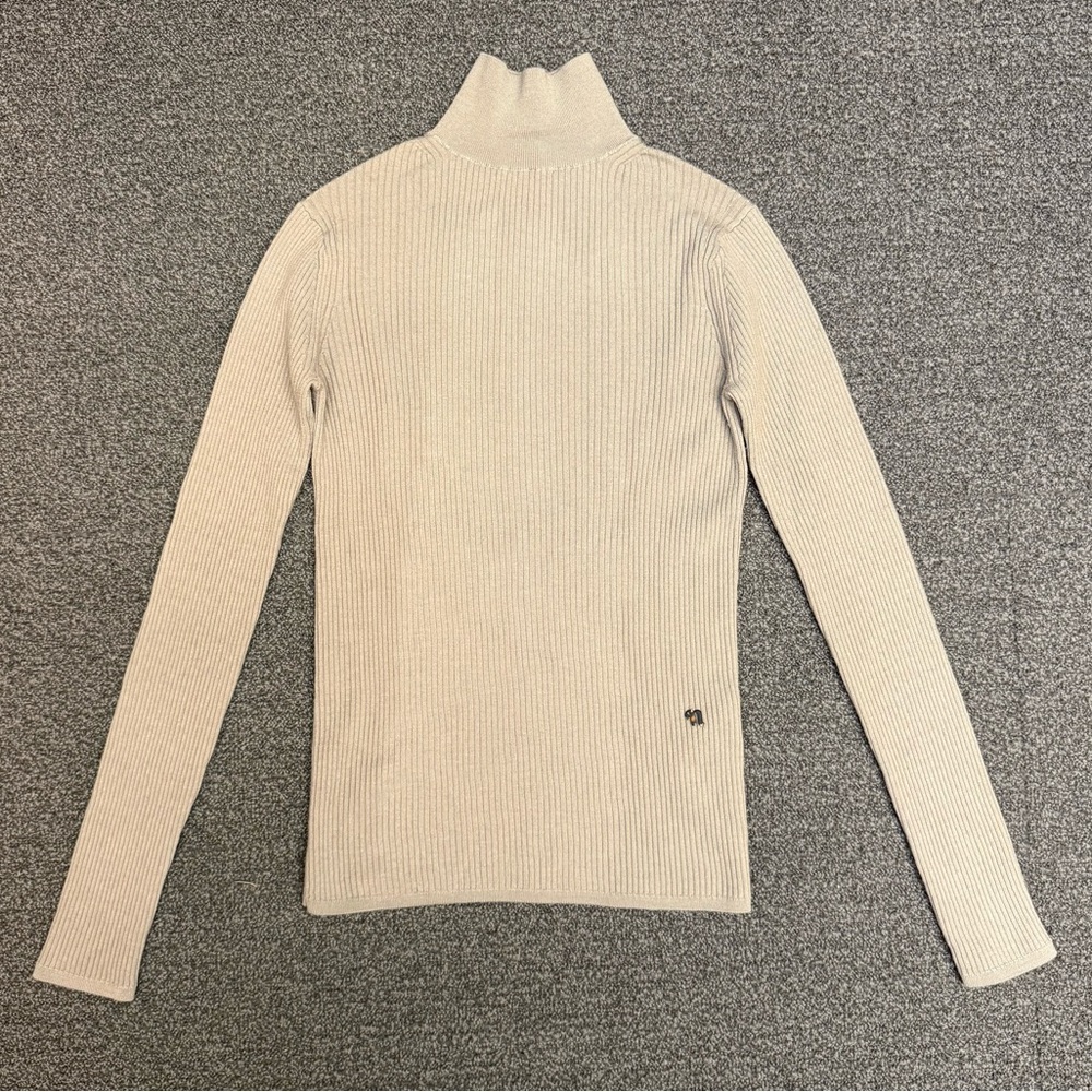 Nanushka Harri Grey Merino Rib Turtleneck Top